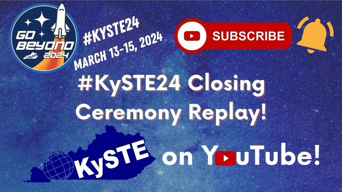 In case you missed it! On YouTube April 3rd! #KySTE24 Closing Ceremony-Grant Awards Announced over $71,000! IMPACT Leader, Teacher &amp; Technical Support of the Year! 2024 Making IT Happen Award Mary Ann Rankin KySTE Lifetime Achievement David Couch! youtu.be/4VqHCfqJ534