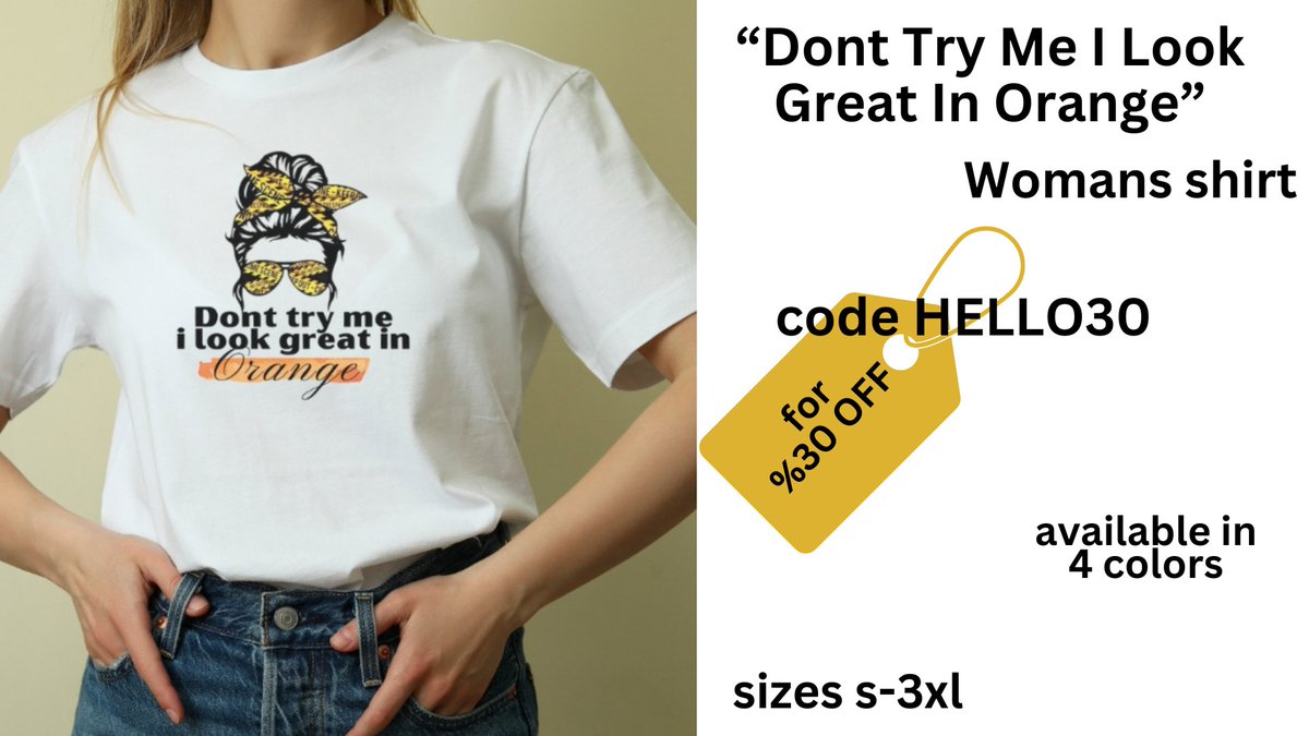 TangledTs's tweet image. "Don't Try Me, I Look Good in Orange" is the perfect addition to any woman's wardrobe. 🚨🚨use code HELLO30 for %30 off !! just leave a product review for our new business after you receive your purchase!! 🥰
tangledthoughtsco.myshopify.com 

#fypシ #smallbusinessbigdreams #share