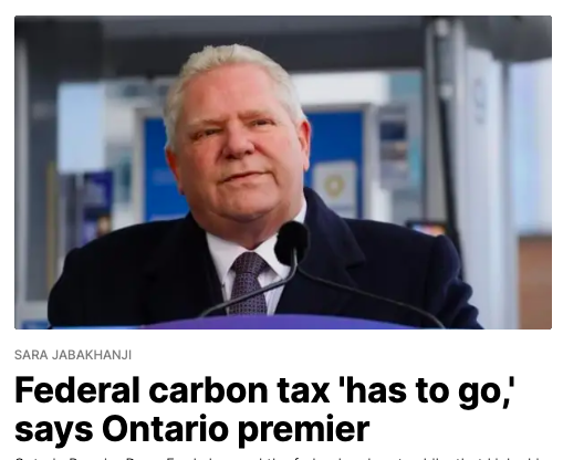 Ontarians weren't paying the carbon tax. We were under the cap and trade system and it came at no cost to individuals. Doug Ford ripped it up knowing that it would put us under the federal approach - a carbon tax. Yet another boneheaded move by Doug the grifter.