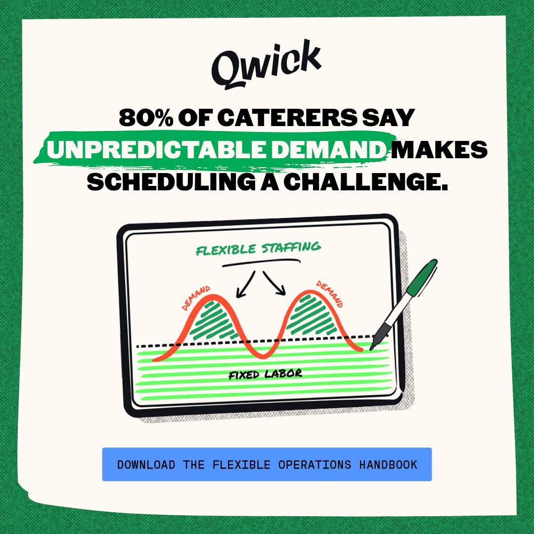 Qwick (@qwickshifts) on Twitter photo Catering and event managers, our latest whitepaper is for you. 
Download a free copy of the Flexible Operations Handbook to learn how you can make your operations more adaptable to fluctuating demand: go.qwick.com/3PO7J3Q Catering and event managers, our latest whitepaper is for you. 
Download a free copy of the Flexible Operations Handbook to learn how you can make your operations more adaptable to fluctuating demand: go.qwick.com/3PO7J3Q