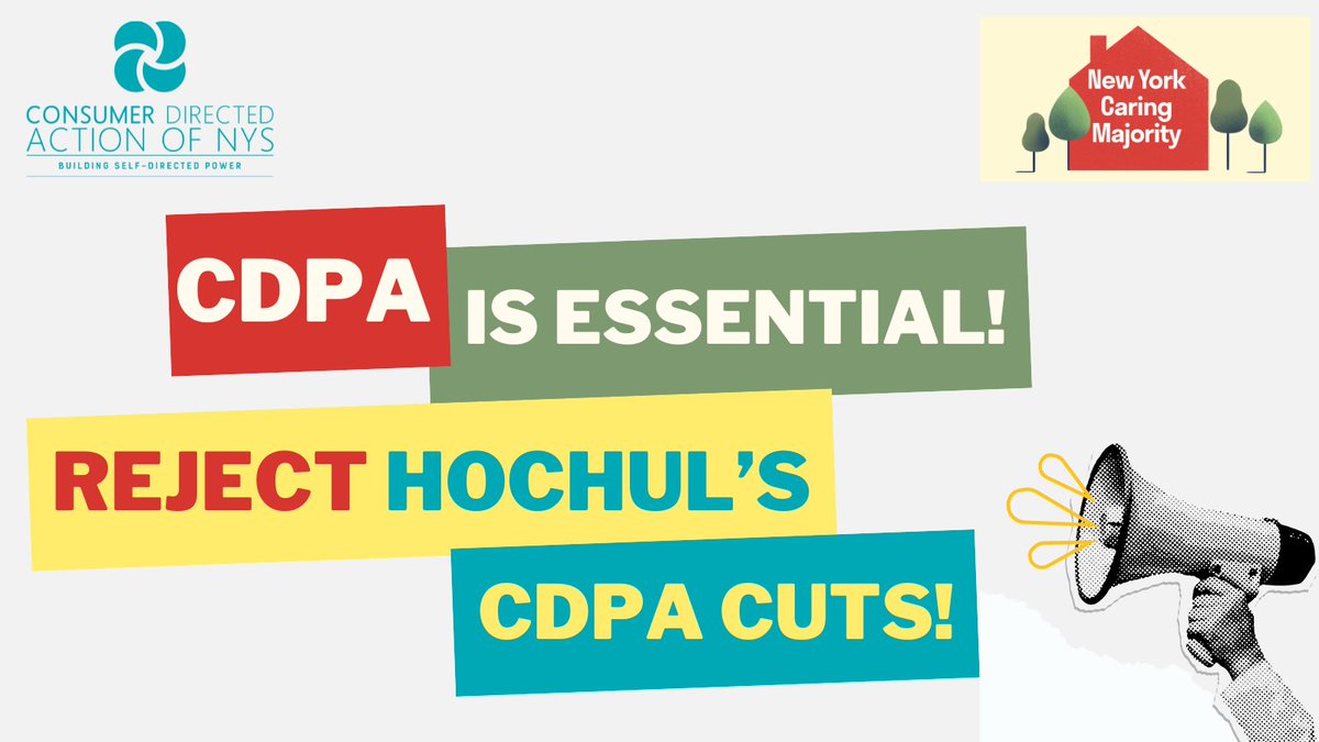 On behalf of all NYers who are at risk -- @CarlHeastie and @AndreaSCousins must REJECT @GovKathyHochul's cuts to CDPA. It is immoral & irresponsible to “balance” the budget on the backs of older & disabled NYers & their essential caregivers. #CareNotCuts #CDPAIsEssential