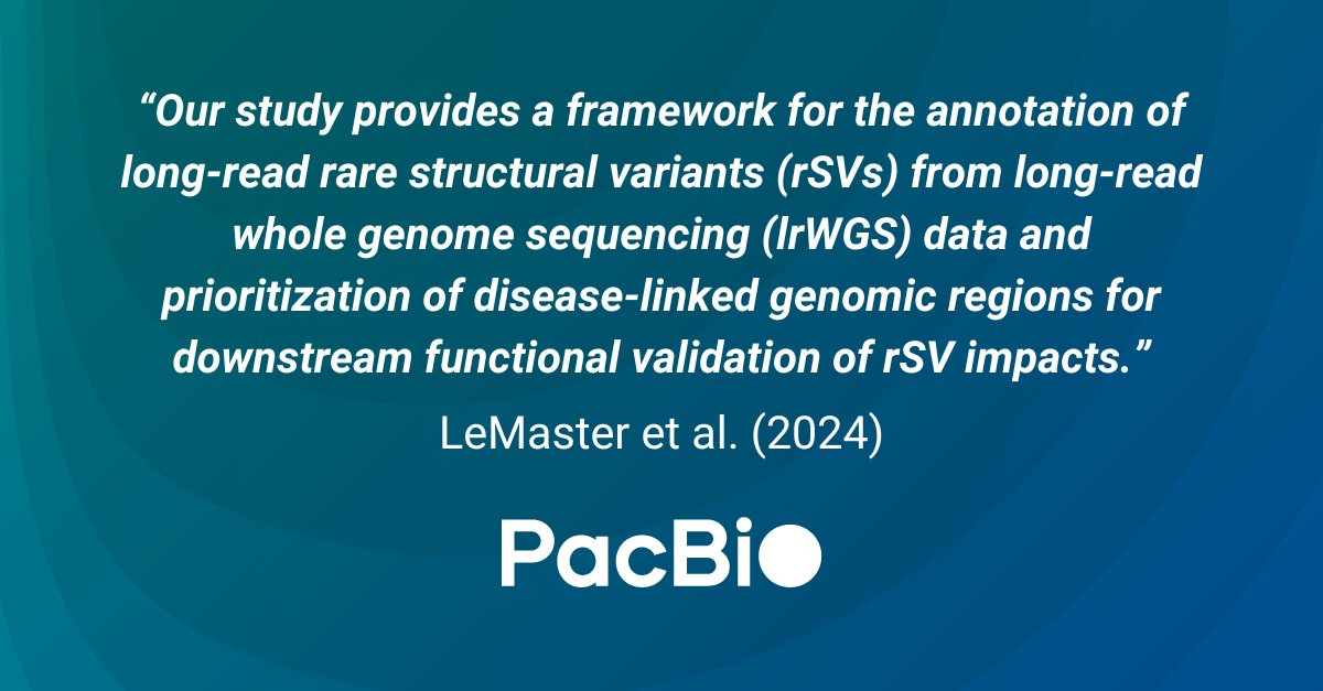 PacBio's tweet photo. Dive into the world of rare structural variants with #PacBio HiFi long-read whole genome sequencing.
This study integrates trait-relevant polygenic scores to understand complex rare diseases. Learn more about the innovative approach: https://t.co/hO3ym3UXBi
#PoweredByPacBio https://t.co/Z4WlbyjaTk