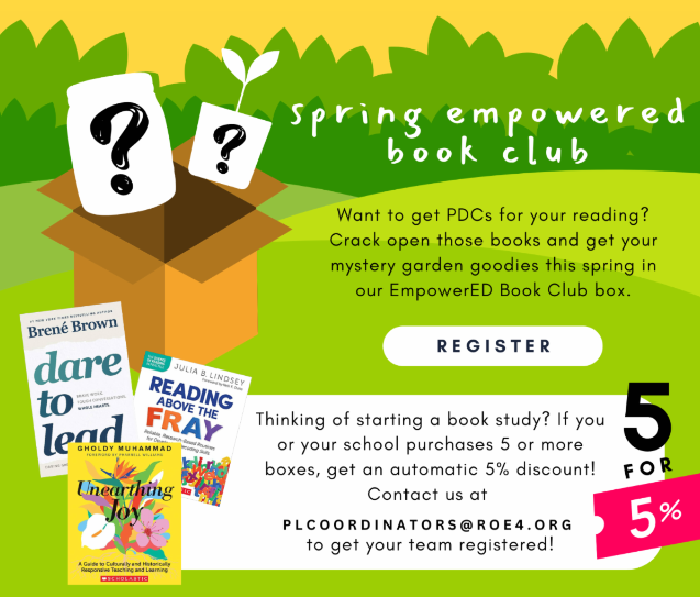 Still interested in the EmpowerED Educator Book Club: Spring Edition? Registration is open until April 10th. Click bit.ly/bookclubspring… for all the details! #ROE4learning