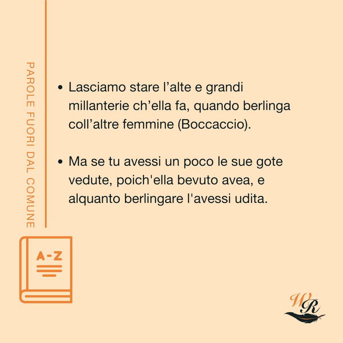 Quanto avete berlingato lo scorso fine settimana?  

La parola desueta di oggi ci ricorda che il piacere di stare insieme e conversare è un'arte antica, da coltivare con gusto e allegria.  

#scrivilo 
#parolefuoridalcomune