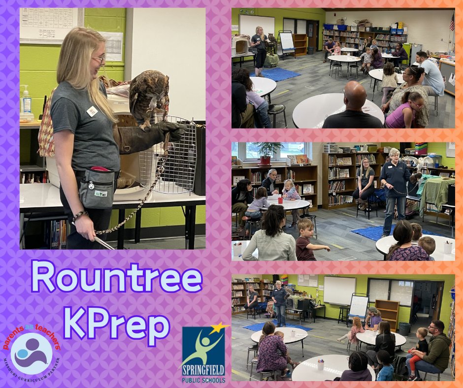 spsmopat's tweet photo. Future Eagle families at Rountree Elementary had a 'winging' good time learning about owls at the March KPrep event! What a fun way to get these future kindergarteners excited about next Fall! #wearespsec #SPSunited https://t.co/8FUKkKb6BK