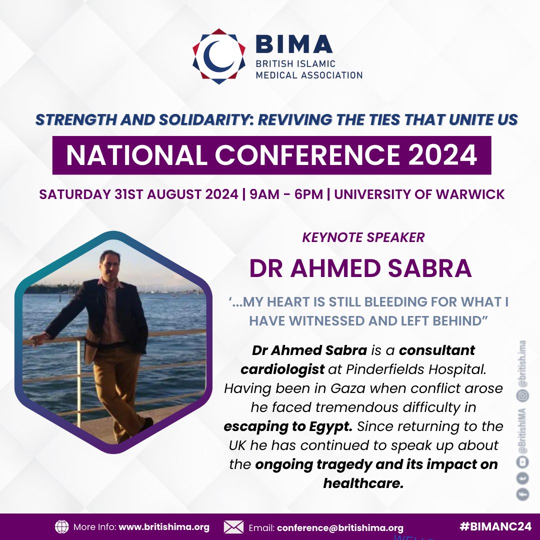 📣 SPEAKER REVEAL 📣 Listen to Dr Ghassan Abu Sittah, Dr Ahmed Sabra and Dr Najeeb Rahman share their Lessons from Gaza at BIMANC24 This is an opportunity not to be missed. Get your tickets now 👉 buytickets.at/britishima/107… #BIMANC24 #StrengthandSolidarity