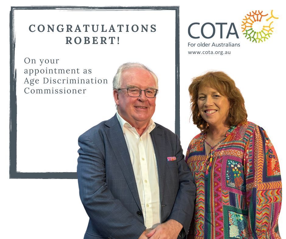 Our sincere congratulations to Robert Fitzgerald AM on his appointment as Age Discrimination Commissioner. It was great to catch up with Robert at the “Preparing for the New Aged Care Act' conference in Sydney last week. Looking forward to working with you! #agediscrimination