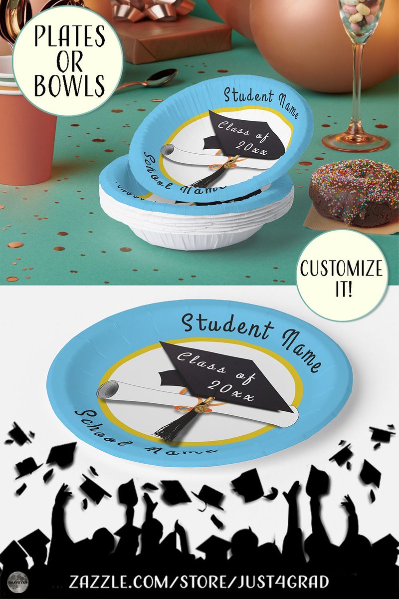 gravityx9's tweet image. * Graduation Party Paper Plates to Customize!
* Custom Paper Plates for Grad Events by #Just4Grad / #Gravityx9Designs 
* Round or square. 
* Two size options.
* Choose font style, color and size of text (or remove text option).
**
 
buff.ly/4b1BN4Z