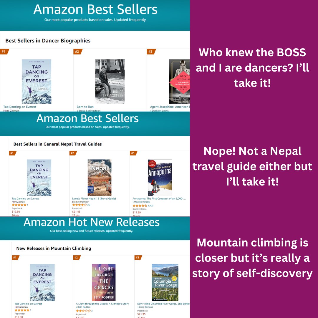 Pub day for Tap Dancing on Everest! Thanks y'all for making it a bestseller 😉