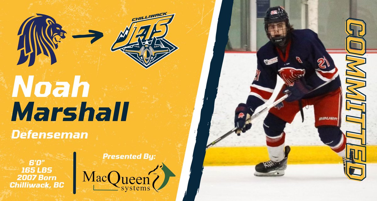 ⚠️ COMMITMENT ALERT ⚠️ On behalf of the Chilliwack Jets, we would like to announce Chilliwack born, BC hockey player, Noah Marshall, has committed to play for the Chilliwack Jets for the 2024/25 PJHL Junior A Hockey Season. To view more on this story: chilliwackjets.com/chilliwack-nat……