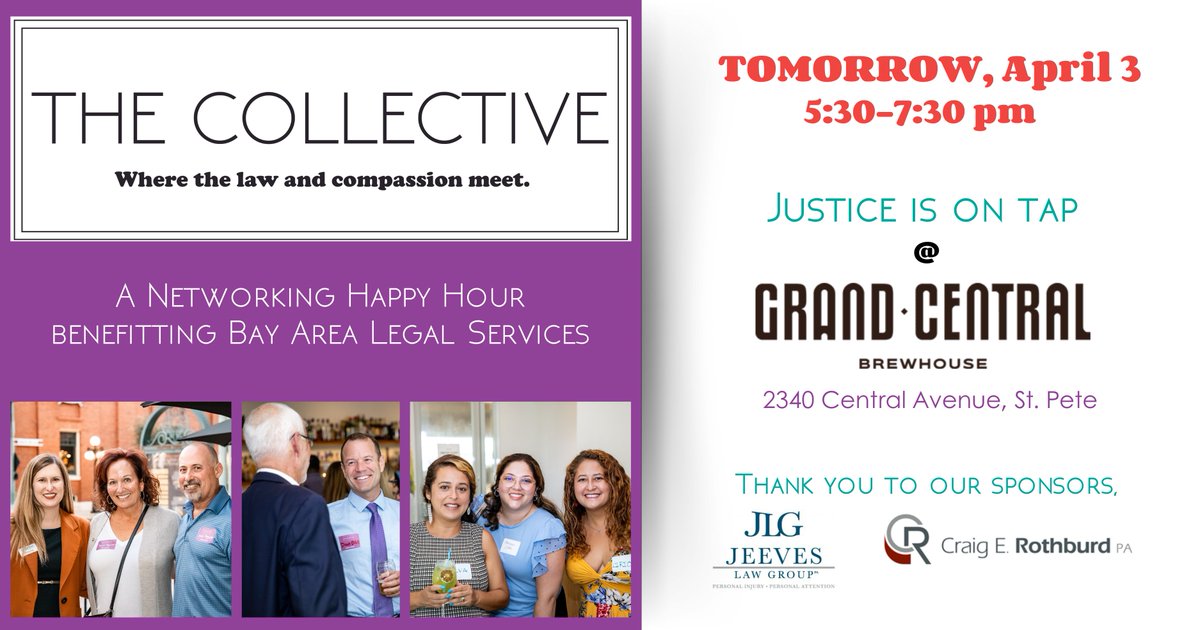 TOMORROW! It's all happening at the first-ever St. Pete Collective Networking Happy Hour 🍻 Haven't RSVP'd yet? Register at the link below now 👇 RSVP: bit.ly/43f8qZN Join the Collective: bit.ly/4amM62t