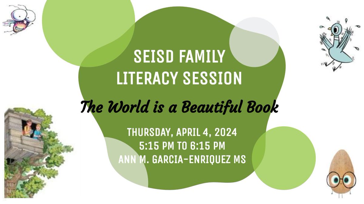 San Elizario Families, join us for an event filled with reading, games, and art. @NJacquez4 @mjasso_SEISD @SanElizarioISD @GEMS_RSalcido @CoronaAlex_GEMS @GEMS_ParentCtr