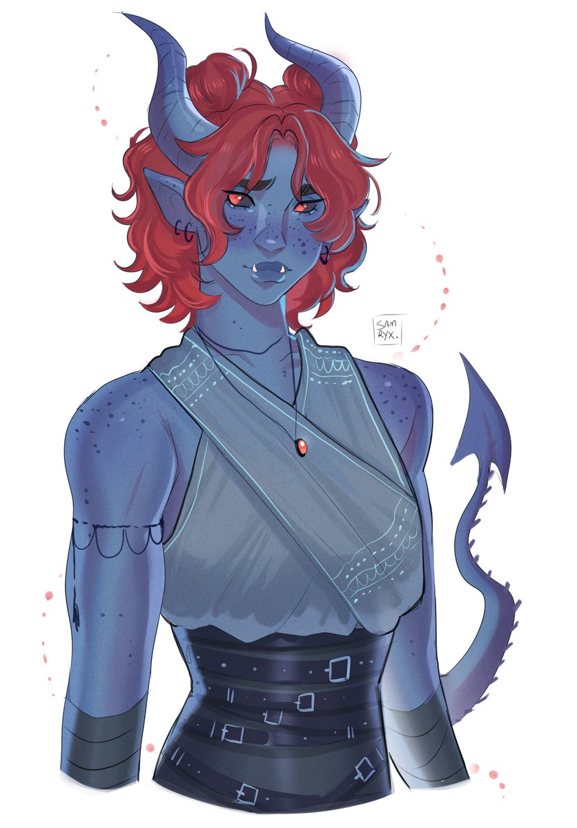 Commission for @ColquhounPeyton! #myart #dnd #dungeonsanddragons #tiefling #commission