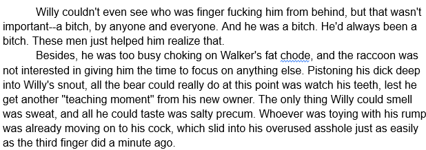 I usually hate sharing pieces of my writing like this--context is everything for a story, obviously--but these couple of paragraphs are far too fun to keep to myself: