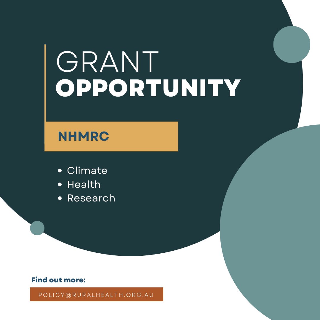 Calling Rural Health Pros! Explore the impact of climate change on health with @nhmrc 's research grant. The Alliance seeks partners for this critical work. Join us in strengthening rural health resilience: policy@ruralhealth.org.au #ClimateHealth