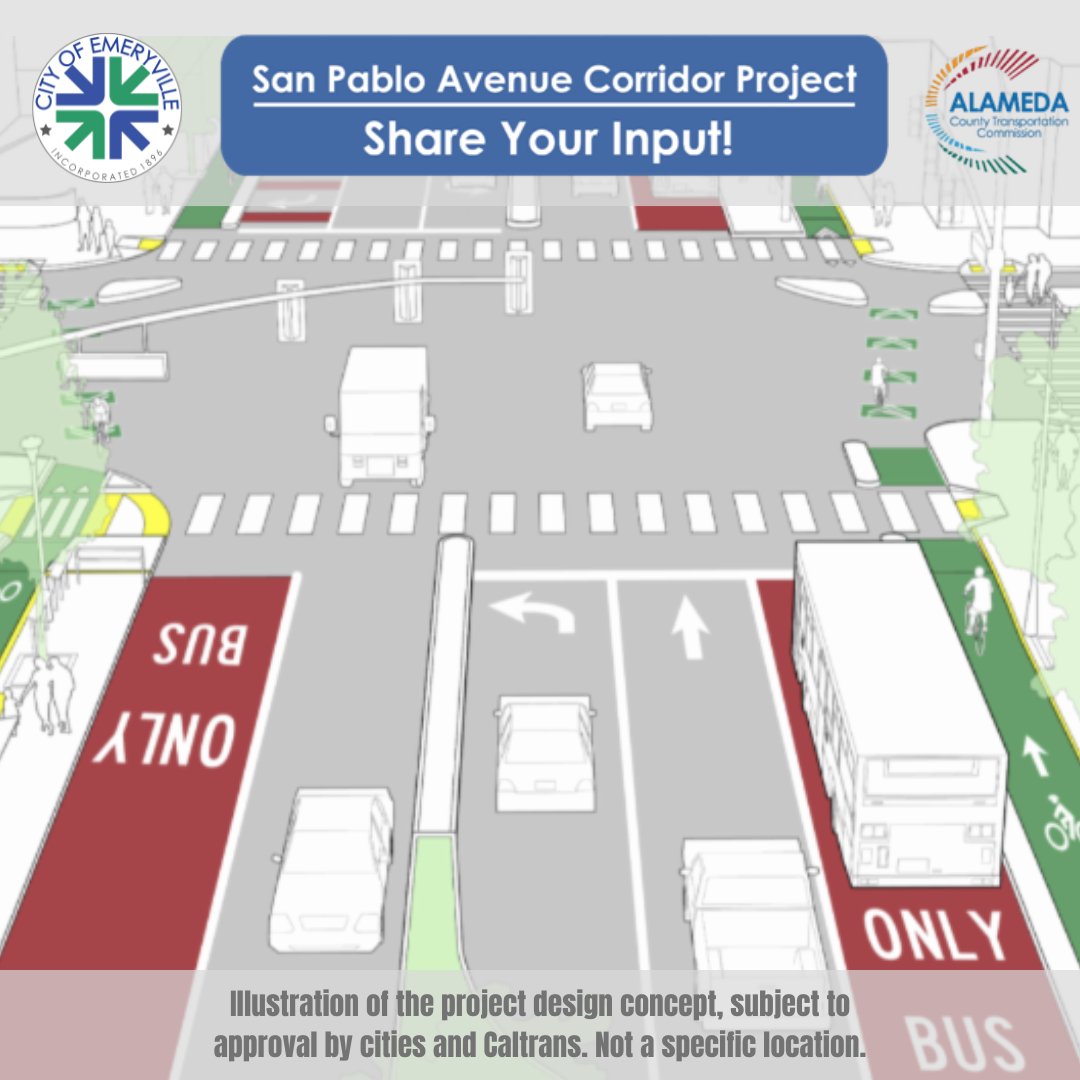Share Your Input on the San Pablo Avenue Bus Lanes & Bike Lanes Project! More info at: sanpabloave.mysocialpinpoint.com