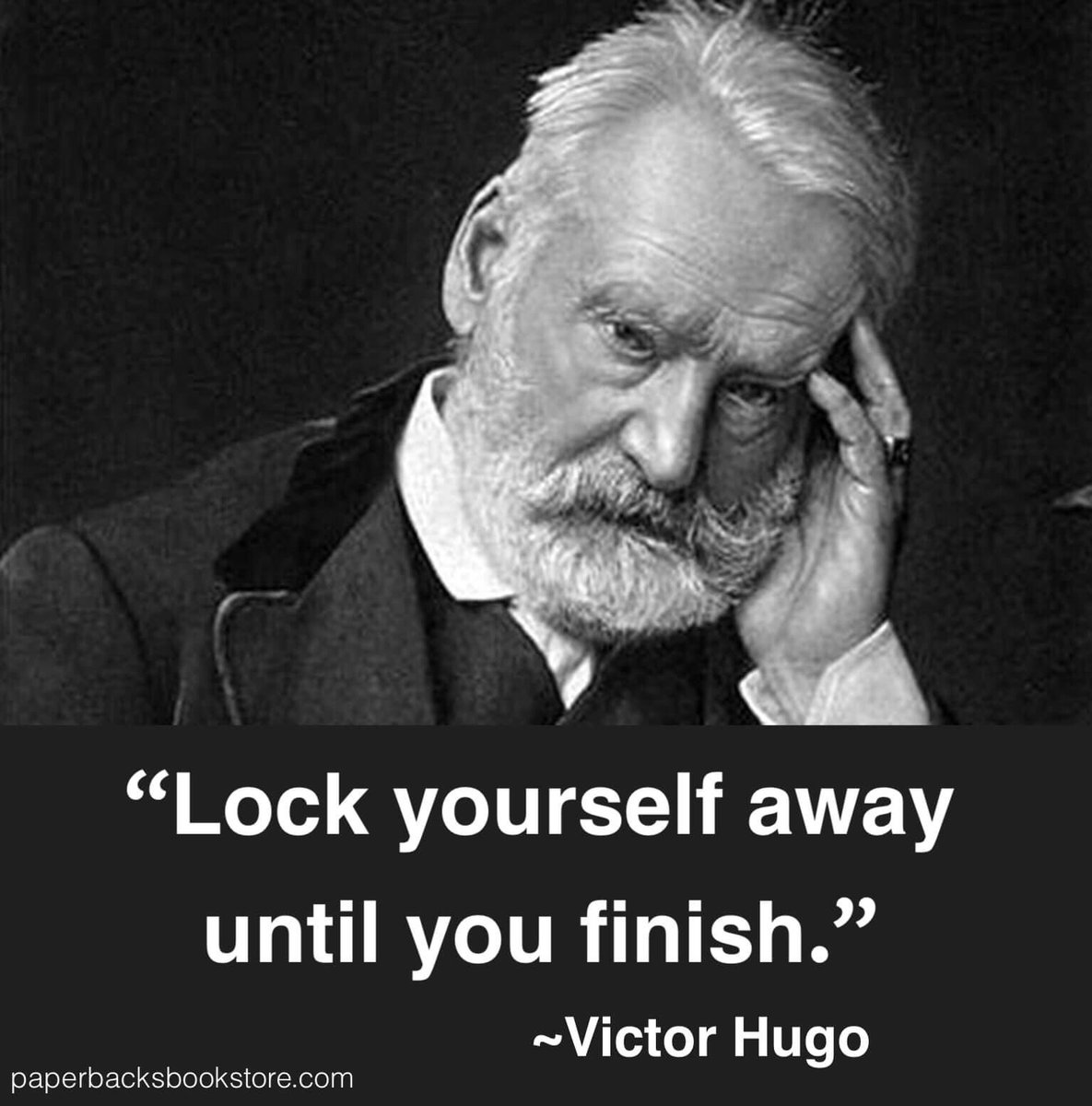Paperbacks_Plus's tweet photo. 🖤✒️📖
“Lock yourself away until you finish.” ~Victor Hugo

#VictorHugo #onProcrastination #Writedowndeadlines #negativeconsequences #consequencesforinaction #inaction #futureaction #artofwriting #onwriting #writer #storyteller  #writingtips #books #writers #writing #literature https://t.co/iYUWZv1ou6
