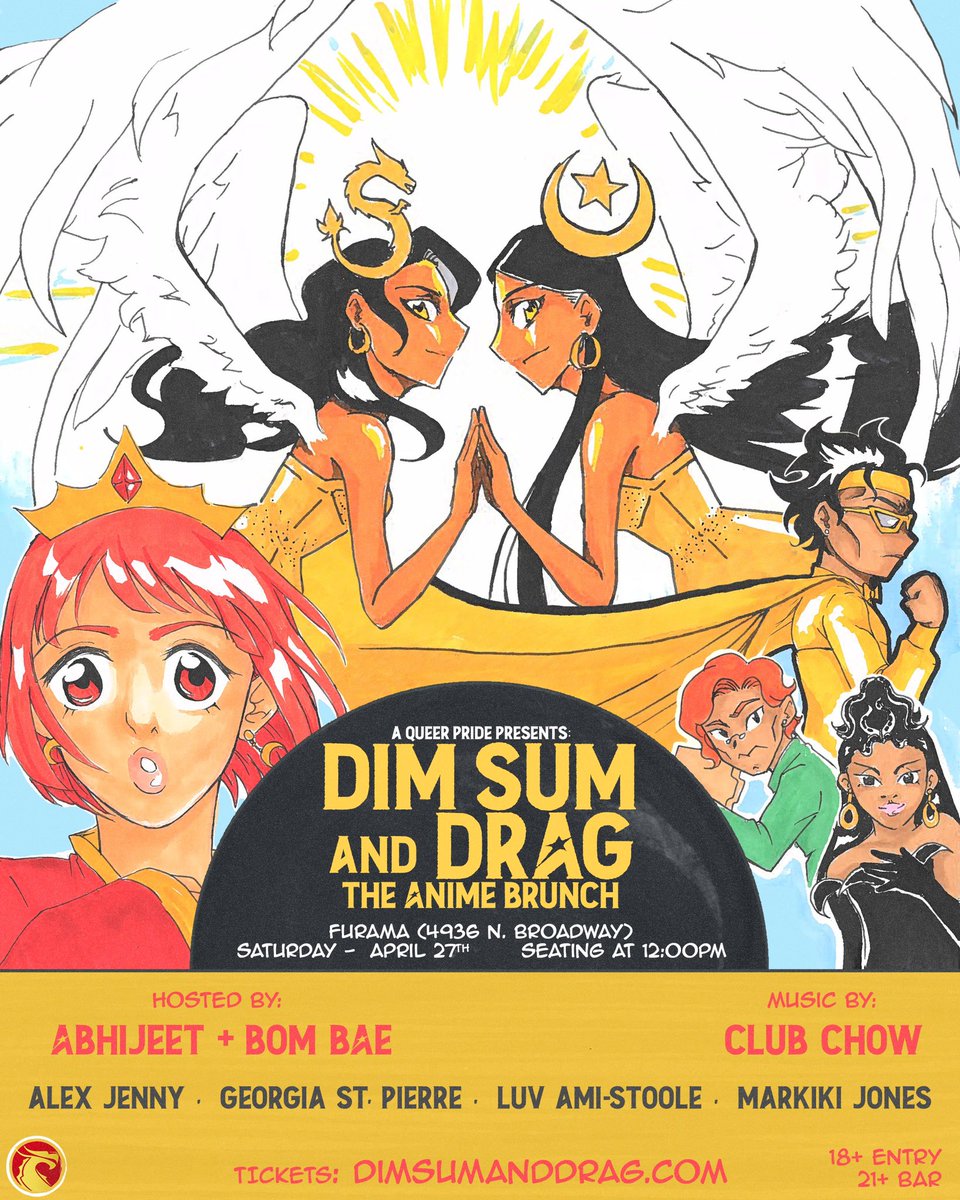 DIM SUM & DRAG - THE ANIME BRUNCH 🐉⚔️🥟 calling all nerds, geeks, weebs, and cosplayers coming to c2e hosted by me + @itsbombae shows by @alexjenny_ + @georgiastpierre + @luvamistoole + markiki jones music by @kevinchowder art by @the_ari_gato TIX: DIMSUMANDDRAG.COM