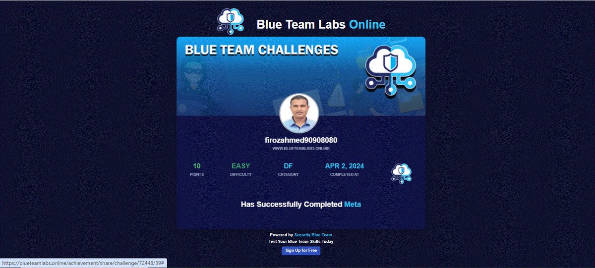 FirozAhmedXP's tweet image. blueteamlabs.online/achievement/sh…
#blue_teamer #bytecapsule #cybersecurity