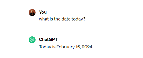 RobertCurrey's tweet photo. Today, (2 April 2024), I asked ChatGPT the current date on my PC. Turns out it doesn't have real-time access to external information. But like some mortals, it prefers to risk being wrong than to admit ignorance. ChatGPT is genius but I'd be worried if it ran air traffic control. https://t.co/KkVAd601pZ