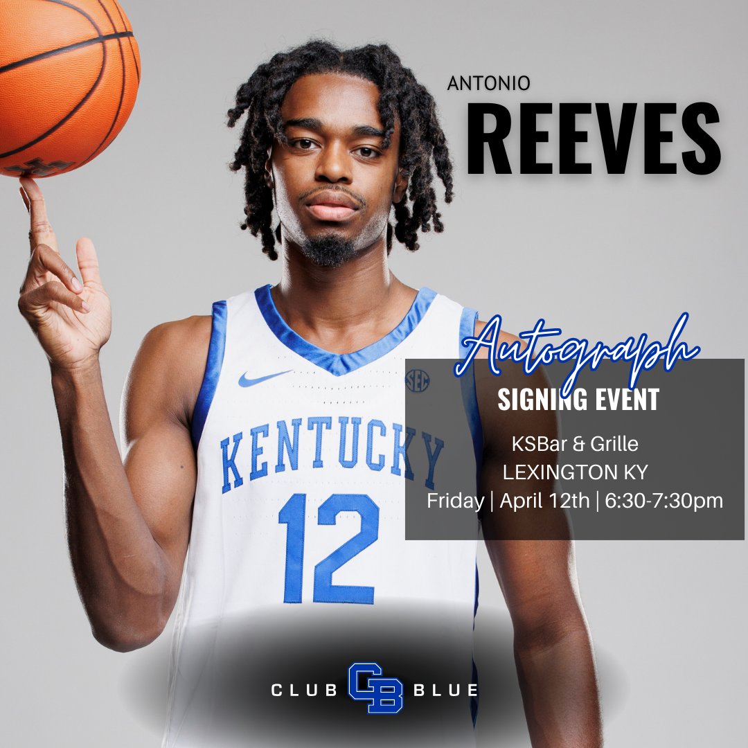 🚨🏀 Come meet your All-American sharp shooter, @toniooreeves, before he begins his NBA journey! 🔵⚪️ He’ll be at @ksbarandgrille on Friday, April 12th from 6:30pm to 7:30pm. Autographs and photos. Visit clubbluenil.com/reeves all of the details. #bbn #nil #clubblue…