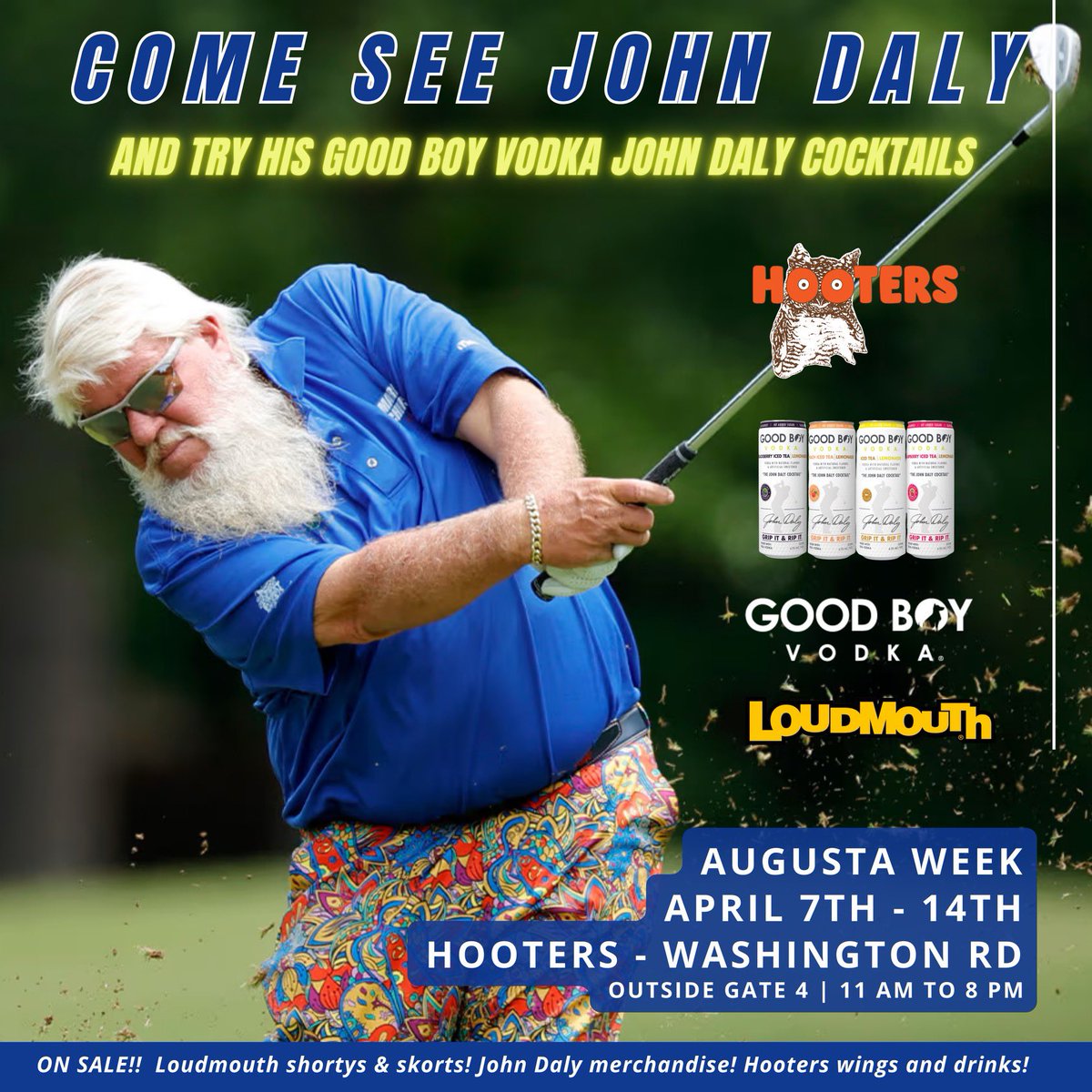 Keeping the tradition goin’….see y’all <a href="/Hooters/">Hootie</a> <a href="/HootersAugusta/">Hooters Augusta</a> 
<a href="/goodboyvodka/">Goodboyvodka</a> will be served! 🦉 April 7-14th 
Washington Rd, Augusta GA