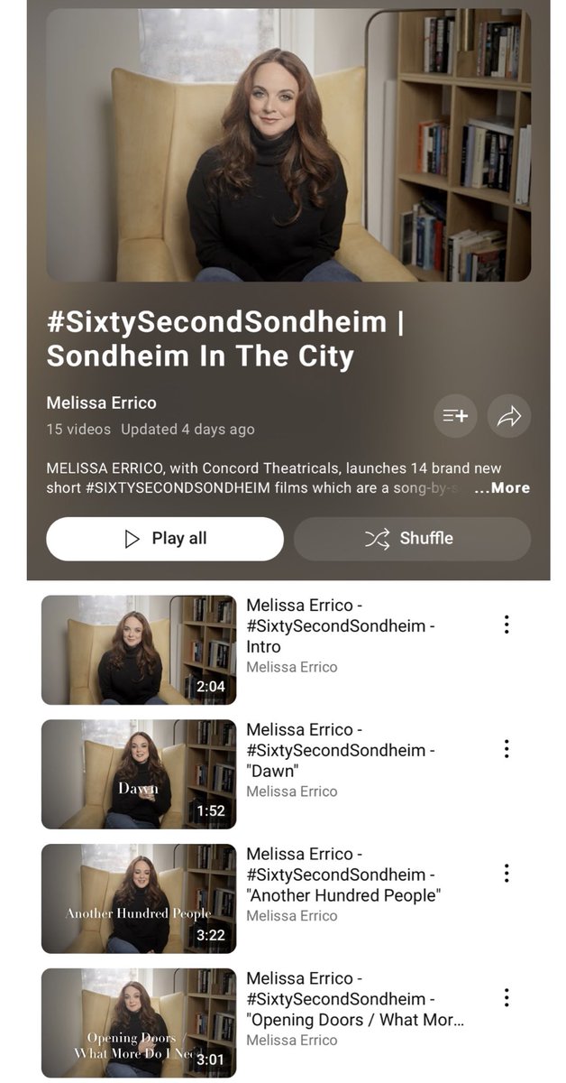 New song in the city…
Track 4

Listen: open.spotify.com/track/3FZ9coVk…

Chat film: 
youtube.com/playlist?list=…

#songbysong #sondheim
Thx @ConcordShows #sondheiminthecity