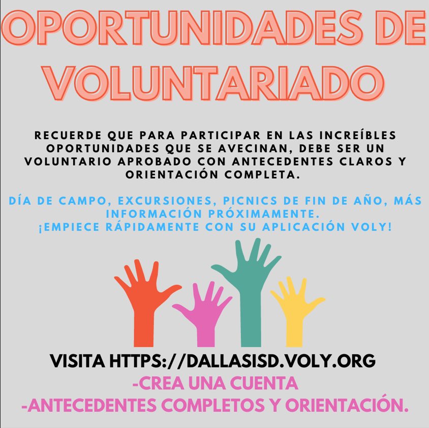 ✋☑️💙 If you want to take advantage of volunteer opportunities at Hotchkiss, make sure you have registered with Voly!

✋☑️💙 Si quieres aprovechar las oportunidades de voluntariado en Hotchkiss, ¡asegúrate de haberte registrado en Voly!