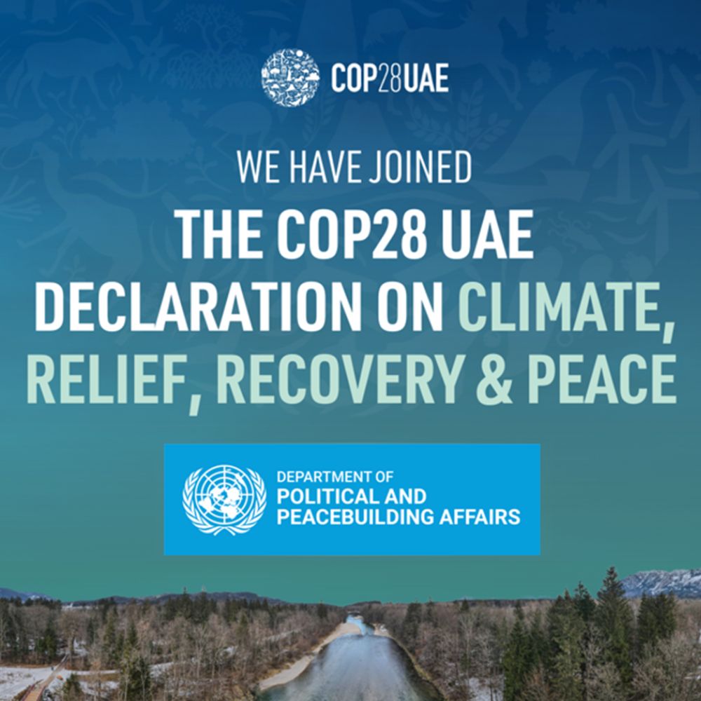 The commitment of @UNDPPA and the #ClimateSecurityMechanism to implementing the @COP28_UAE Climate, Relief, Recovery and Peace Declaration is steadfast.

Learn more about the Declaration: cop28.com/en/cop28-decla…

#CSM factsheet: mptf.undp.org/sites/default/…