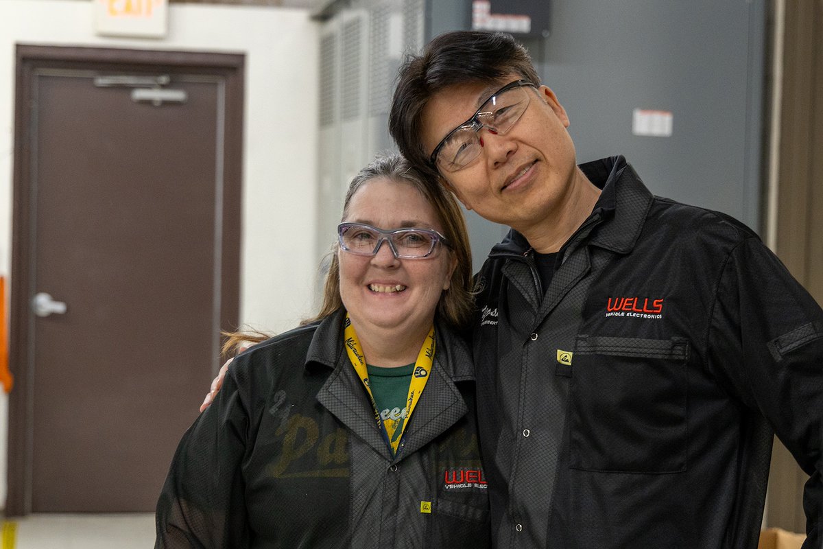 WellsVEcom's tweet photo. Last week, we celebrated Christine Sabel's 10th anniversary of working at Wells Vehicle Electronics. Christine is an assembler in Department 1140 at our Fond du Lac, WI manufacturing plant. Congratulations on celebrating 10 years with Wells. and THANK YOU for all that you do! https://t.co/fN1sS9UgxZ