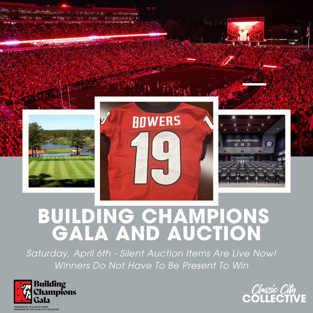 Our Building Champions Auction is LIVE 🐶 Bid on rare and unique items through our silent auction, all while supporting Georgia student athletes. Winners do not have to be present to win silent auction items. Bid today: cbo.io/bidapp/index.p…