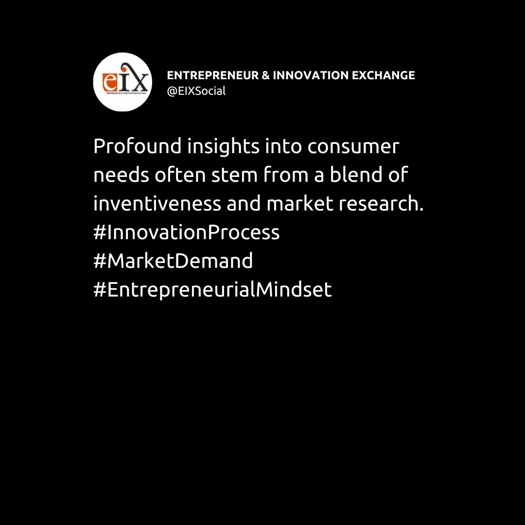 EIXSocial's tweet image. Profound insights into consumer needs often stem from a blend of inventiveness and market research. #InnovationProcess #MarketDemand #EntrepreneurialMindset 

eiexchange.com/content/244-th…