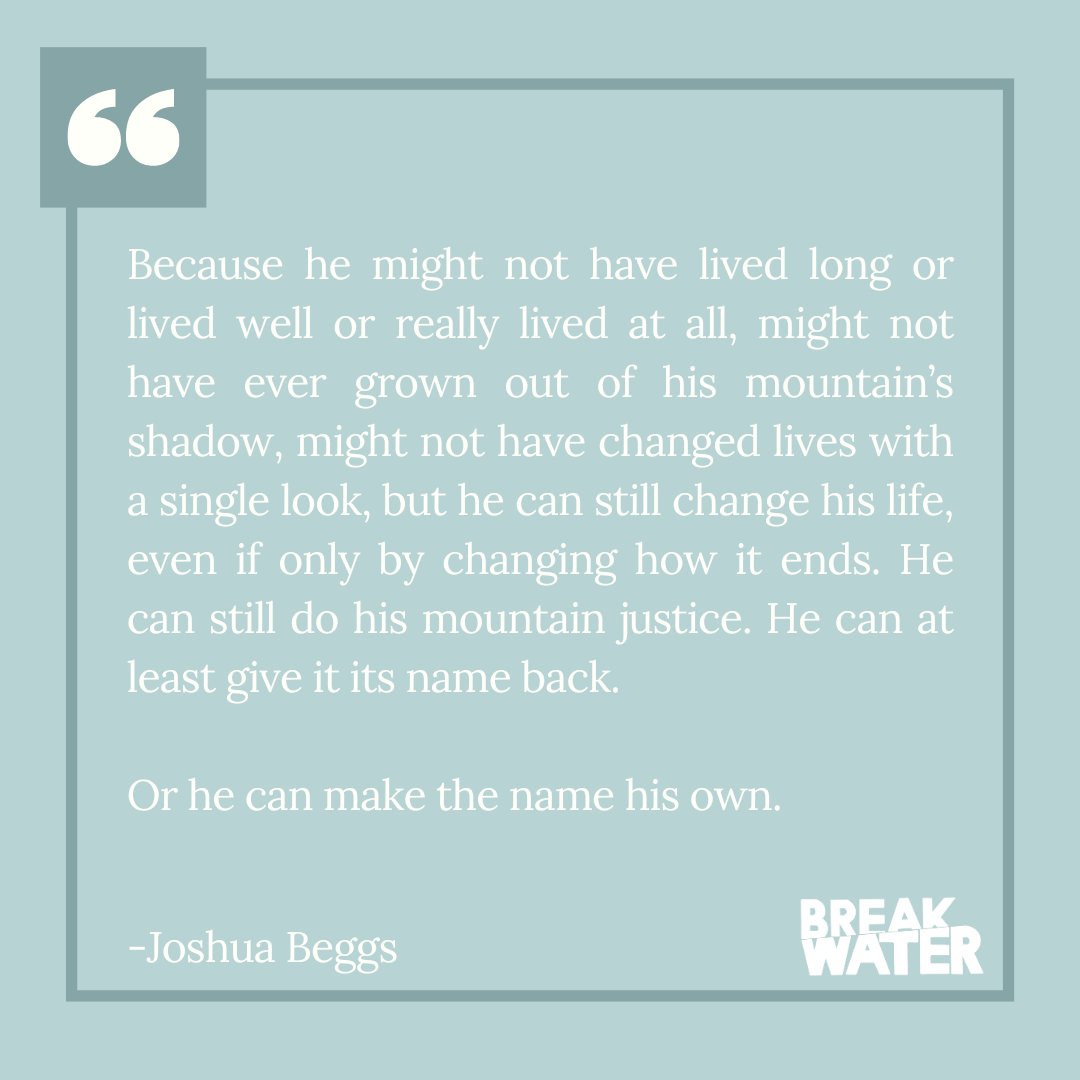 Issue 35 highlight from "McKinley" by Joshua Beggs. This short story was a finalist for the 2023 Breakwater Fiction Contest.

Read the full piece and the rest of the issue at the link in bio✨
