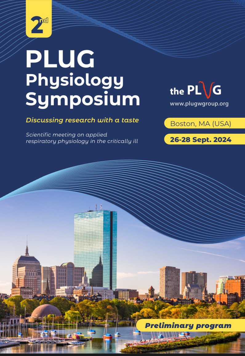 📣 Attention! Deadline April 30th to submit their abstract presenting novel work on advanced pathophysiology of mechanical ventilation and acute respiratory failure for presentation at the “2nd PLUG Physiology Symposium” in Boston USA. information 👇🏻 plugwgroup.org