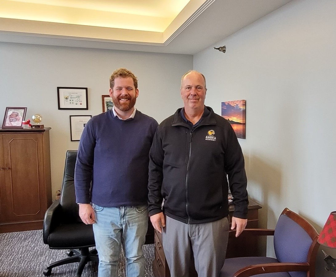 AnokaRamseyCC's tweet photo. Thank you to Rep. @zackstephenson for taking the time to meet with President Hanson and for the continued commitment to Anoka-Ramsey Community College. https://t.co/cZvvZOXqoK