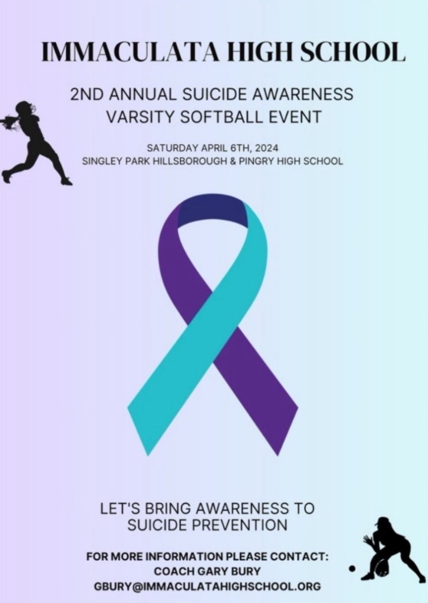 SATURDAY!! #metuchensoftball will be apart of bringing Awareness to Suicide Prevention, alongside 22 other 🥎 teams in NJ! A big thanks to @CJFFastpitch for putting this event together.🙌

Game time: 11am vs Robbinsville
Location: Singley Park, Hillsborough 

Come support!🐾💙💜