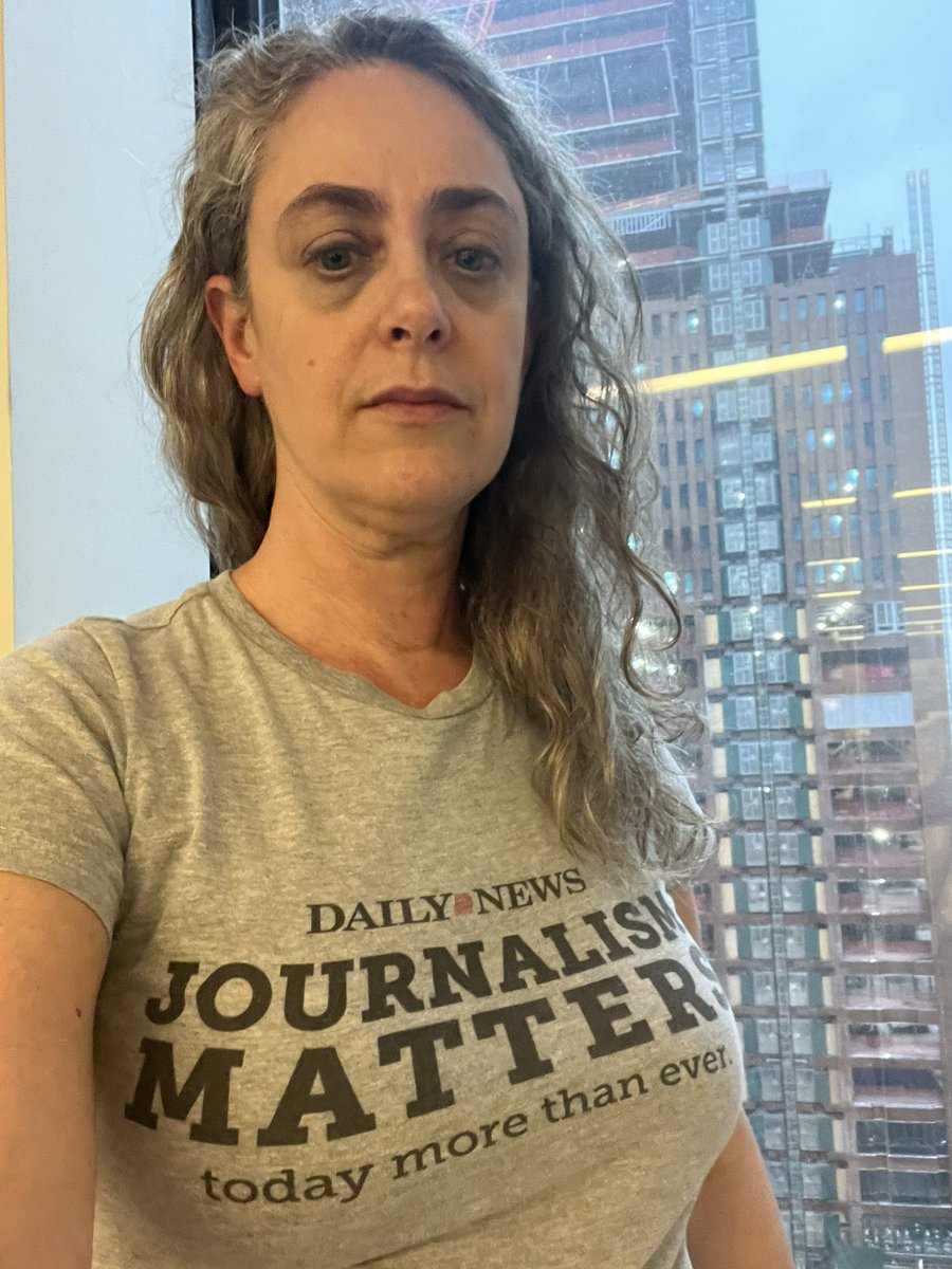 Coincidentally wore this t-shirt to work today. That’s the former Daily News newsroom, gutted, in the background.