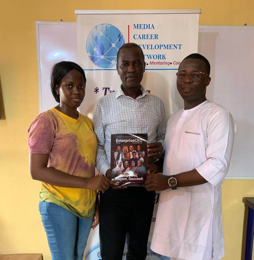 Today, Adeola and I presented the EnterpriseCEO magazine to Mr. Lekan Otufodurin during our meeting in his office. Mr. Lekan is the Executive Director of Media Career Services and a great mentor. @lotufodunrin @Mediacareerngr