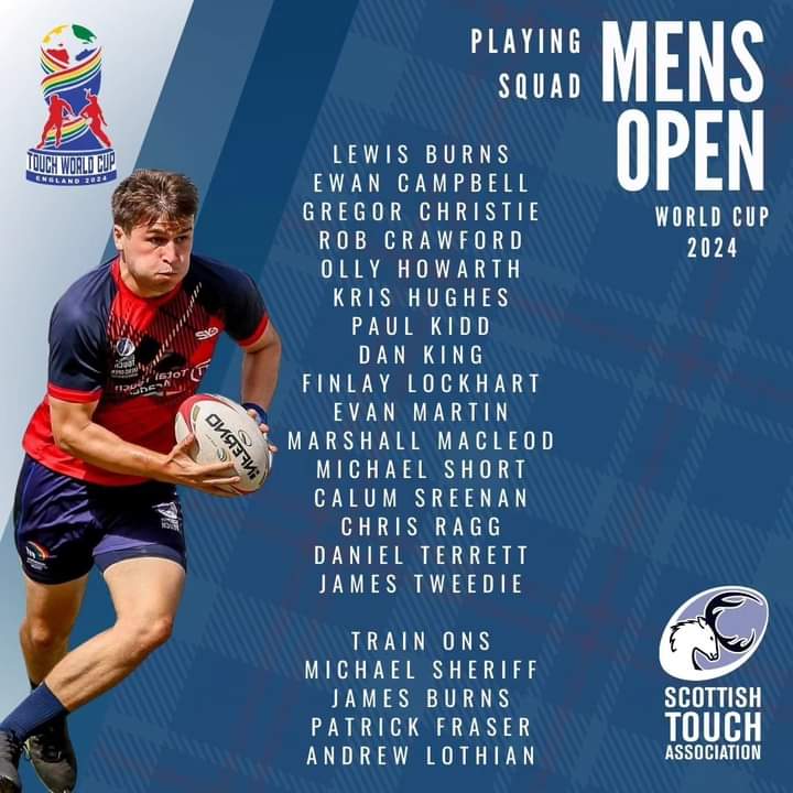 Congratulations to my baby boy Evan Martin being selected for the Scotland Touch Mens Squad for this year's World Cup
