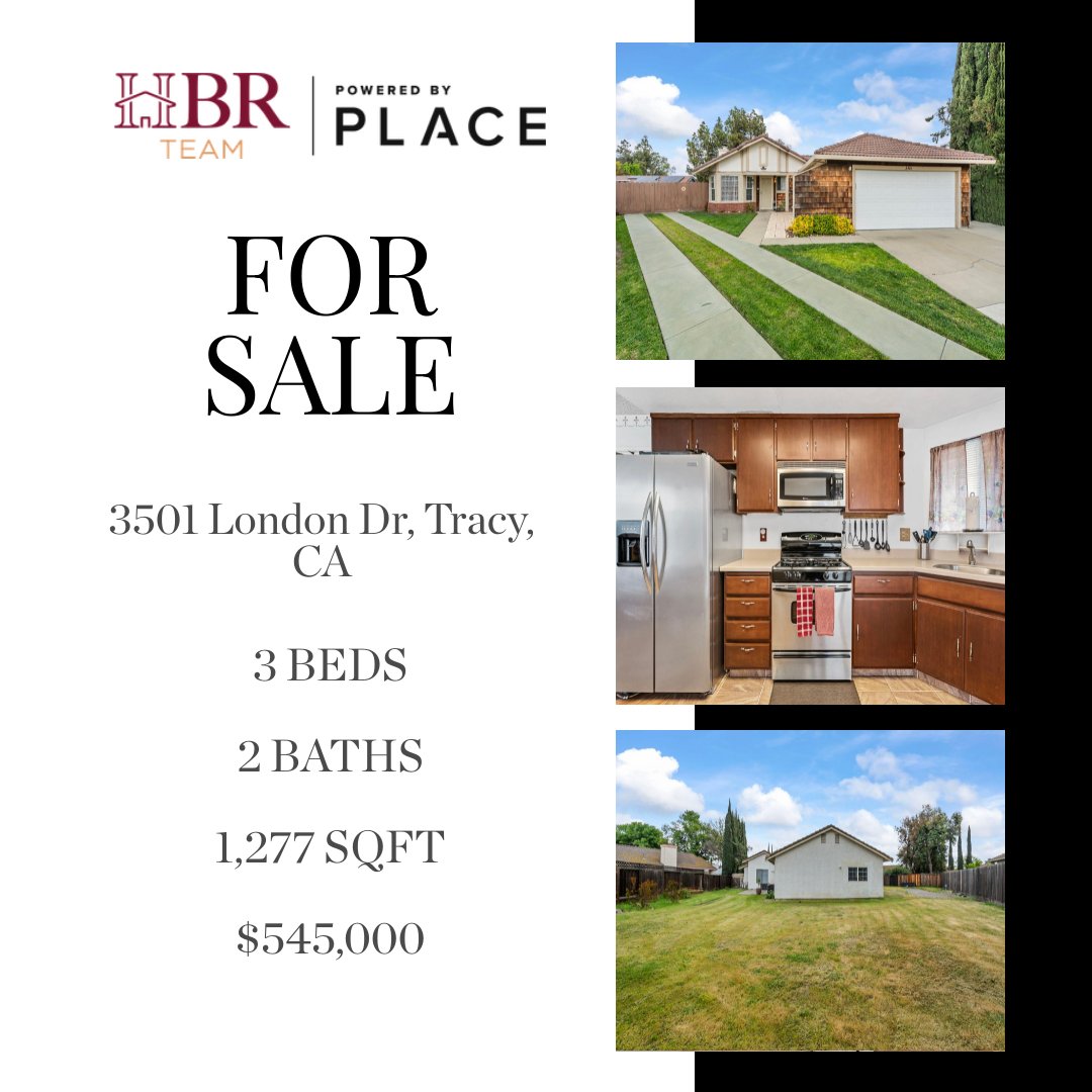 HBRTeam's tweet photo. FOR SALE!

This cozy single-family home located at 3501 London Drive Tracy, offers a well-maintained home. Great opportunity to own a piece of the Tracy community. 

Call us at 209-834-2682!

Virtual Tour Link: https://t.co/GYpUXelJ5t https://t.co/jzkA0sPAsn