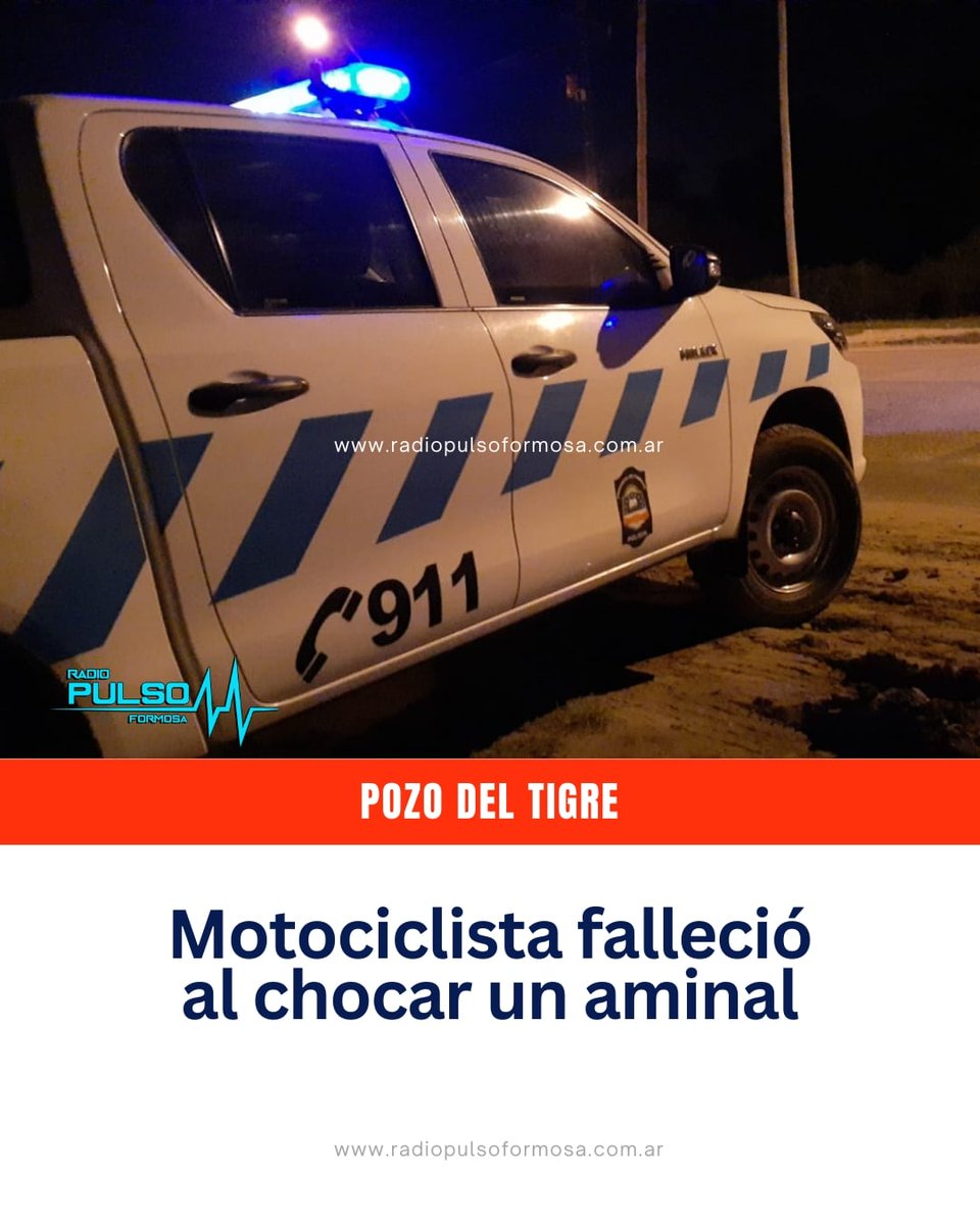 Fatal 🔴 Del hecho se tomó conocimiento alrededor de las 06:45 horas de este martes, ocurrido sobre Ruta Provincial N° 26 Norte, a unos 16Km de la localidad de Pozo del Tigre, inmediaciones al ingreso a la Colonia Villa General Urquiza.
#qepd
#Ampliaremos