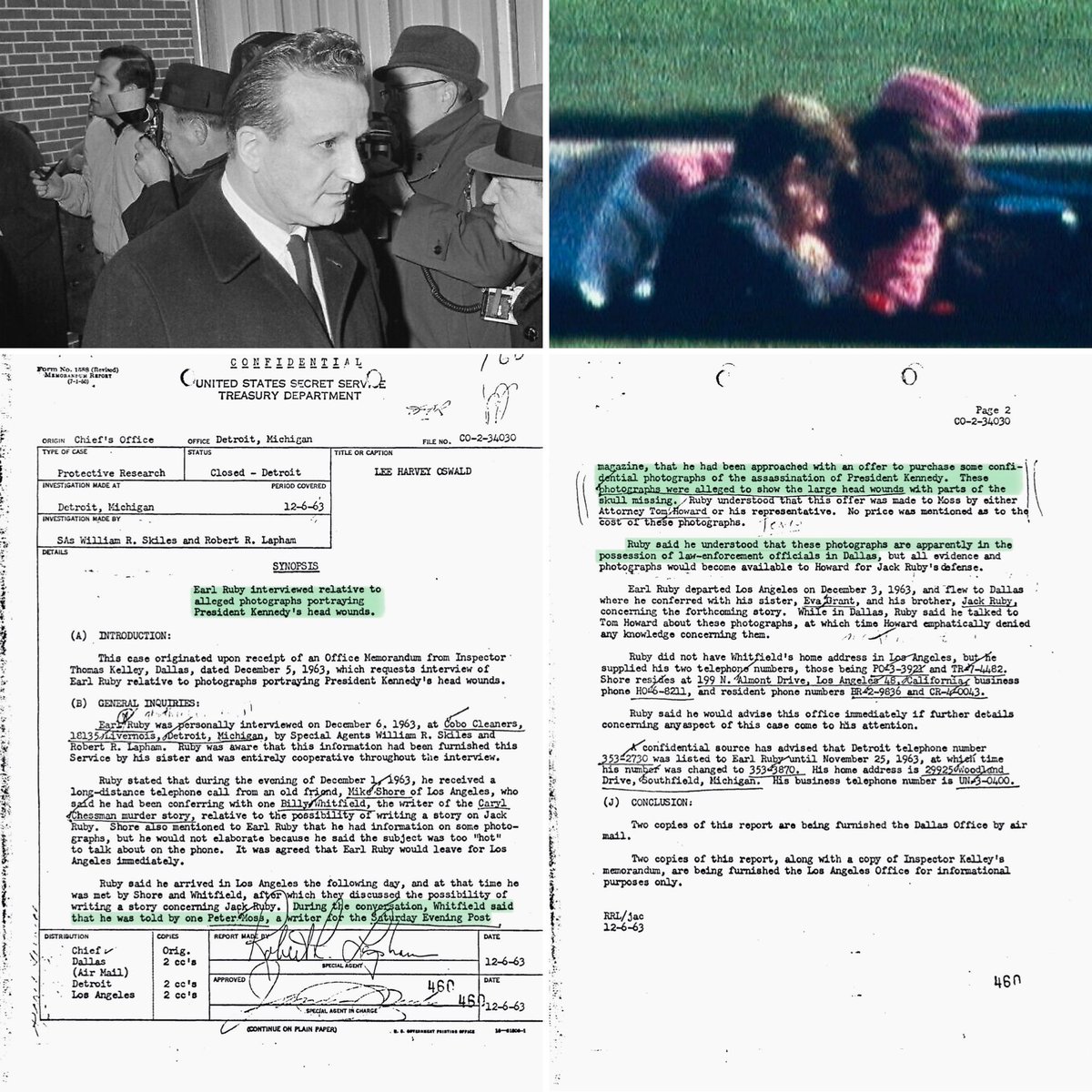 Were photos of the head wounds taken in Dallas suppressed? In early December 1963, Jack Ruby's brother, Earl Ruby, receives information that '𝙥𝙝𝙤𝙩𝙤𝙜𝙧𝙖𝙥𝙝𝙨 𝙝𝙖𝙙 𝙗𝙚𝙚𝙣 𝙩𝙖𝙠𝙚𝙣 𝙤𝙛 𝙋𝙧𝙚𝙨𝙞𝙙𝙚𝙣𝙩 𝙆𝙚𝙣𝙣𝙚𝙙𝙮 𝙖𝙨 𝙝𝙚 𝙬𝙖𝙨 𝙗𝙚𝙞𝙣𝙜 𝙩𝙖𝙠𝙚𝙣 𝙞𝙣𝙩𝙤