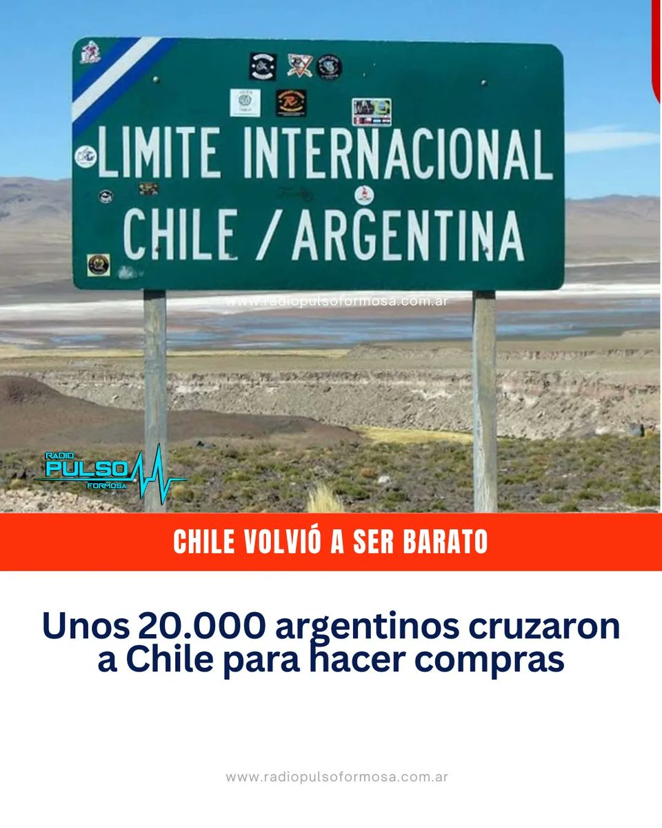 #Baratito || 💵 CASI 8 KM DE COLA EN LA FRONTERA 🚘 

🛣️ En los últimos días, más de 35 mil argentinos cruzaron a #Chile para hacer turismo de compras, revirtiendo la tendencia del año anterior. El fin de semana largo impulsaron este movimiento hacia el país vecino.