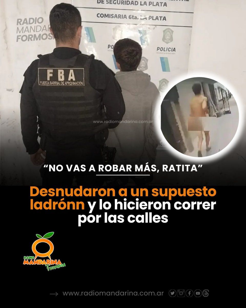 "Como Dios lo trajo" 🔴 Un supuesto ladrón de apenas 15 años fue atacado por un grupo de vecinos que lo encontraron robando en una casa de La Plata. Después de golpearlo, lo desnudaron y lo hicieron correr por las calles de Tolosa.