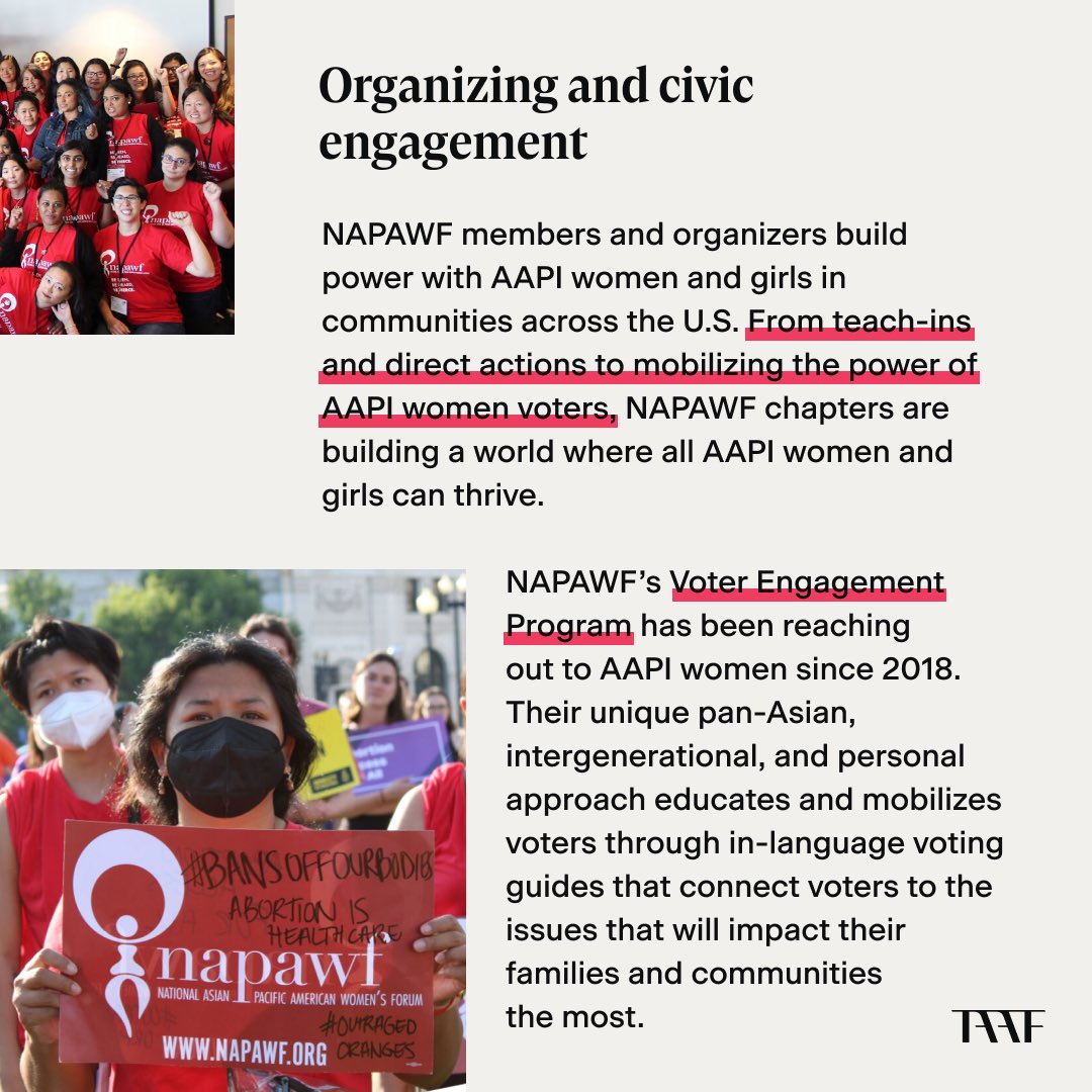 As part of the TAAF Anti-Hate National Network, @NAPAWF is building a national gender justice movement advocating for policies to advance the rights of AAPI women & girls.