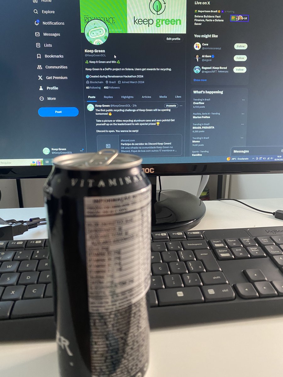 KeepGreenSOL's tweet photo. Found this can on the street and brought it home to earn $Green points 💚

Every can matters! Start earning as well by joining our Discord!

Keep it Green to Win! 

#KeepGreenSOL https://t.co/GE7eQRRgGx