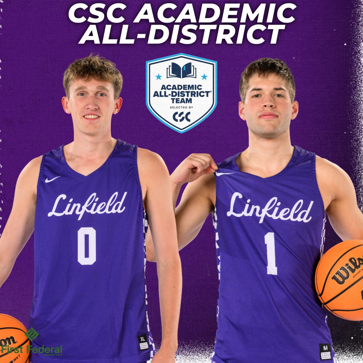 Jake Downing and Chase Bennett are two of eight Northwest Conference men’s basketball players to receive honors🟣🏀

Read more at: bit.ly/3vBz8iG

#RollCats | #d3hoops