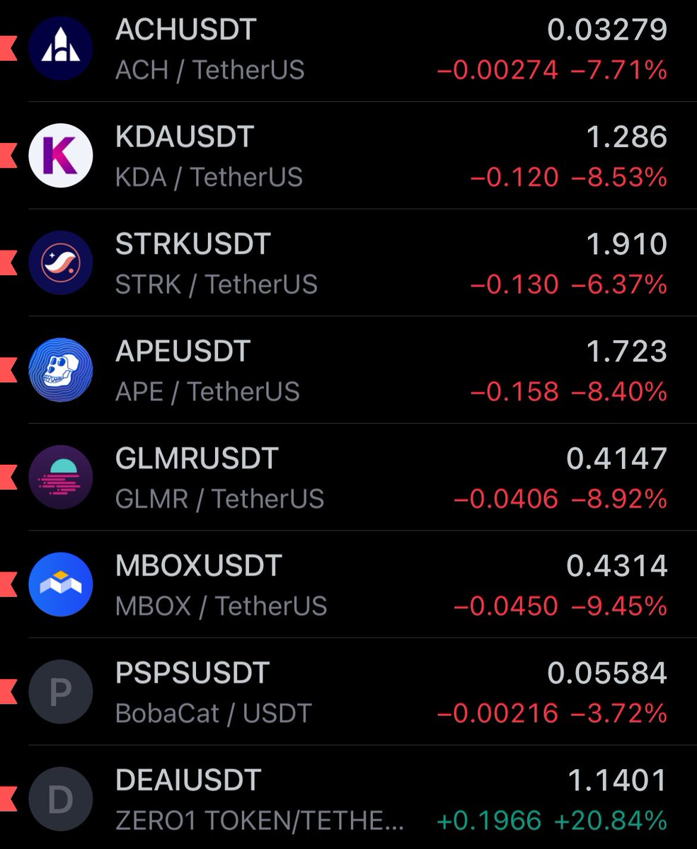 Elimdeki coinlerin cüzdanımdaki boyutlarına göre sıralanışı. Şöyle bırakalım çok alıntılarız 🃏 $Ach $Kda $Strk $Ape $Glmr $Mbox $Psps $Deai 💎 Maliyetsiz $tatsu ve çok ufak bakiye ile alıp unuttuğum $SLP ve $PBR saymıyorum.