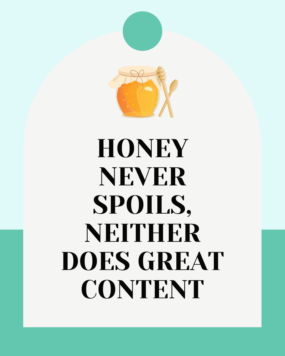 A fun fact to brighten your day: Honey never spoils. Neither does great content. Let's create something timeless. 🍯 #ContentCreation #DrRissysWriting