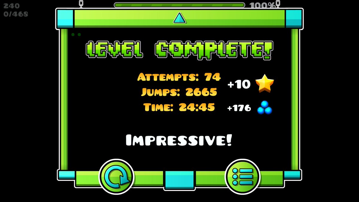 NEW HARDEST!! I'm genuinely shocked at how quickly I was able to beat this, especially with school and everything. 23.4k attempts. <3